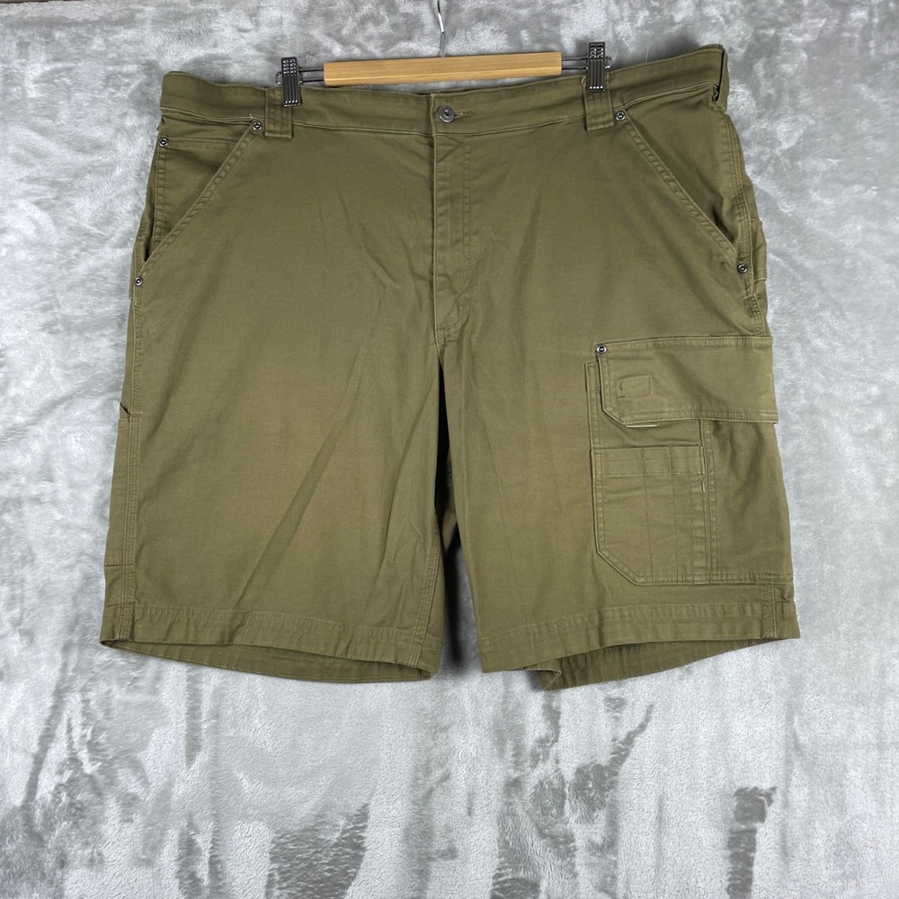 Duluth Trading Co Cargo Shorts Mens 46 Green Coolmax Flex Firehose Relaxed Fit
